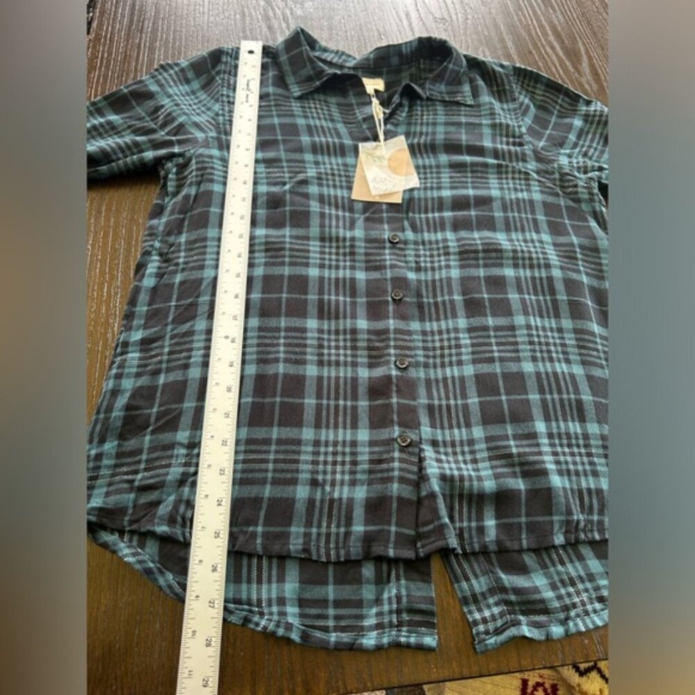Thread And Supply Button Down Blouse Plaid Metall… - image 8